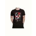 thumbnail image 1 of Men'S Black Cotton Patterned Jazz Style Saxophone Design with Colorful Notes Printed pattern short-sleeved shirt, 1 of 5
