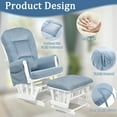 thumbnail image 3 of Lovote 5 in 1 Glider Rocker Replacement Cushions Set - Soft Thicken Velevt Rocking Chair Cushion with Ottoman Cover for Indoor Nursery Glider Rocking Chair, Blue, 3 of 8