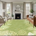thumbnail image 2 of Spring Leaf Large Area Rugs 8x10 ft Simple White Sage Green Plants Leaves Silhouette Washable Rug Non Slip Indoor Carpet Absorbent Floor Mat for Living Room Bedroom Dining Room, 2 of 9