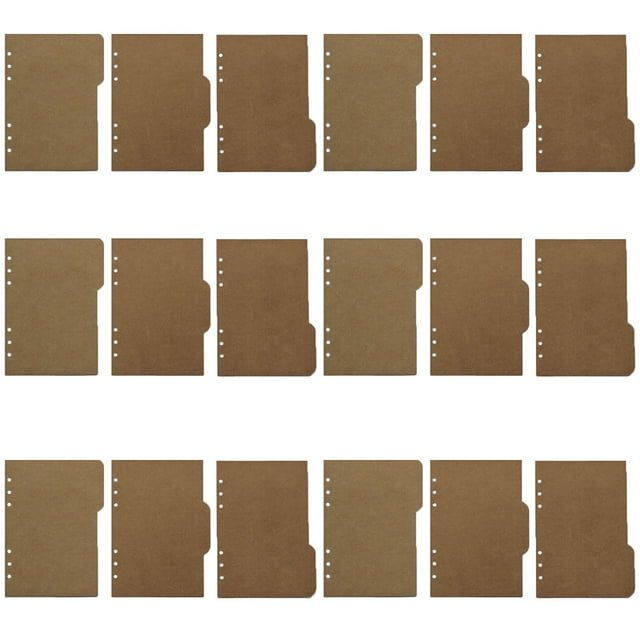 18Pcs Binder Dividers A5 Kraft Page Markers Binder Accessories Binder Classification Tabs