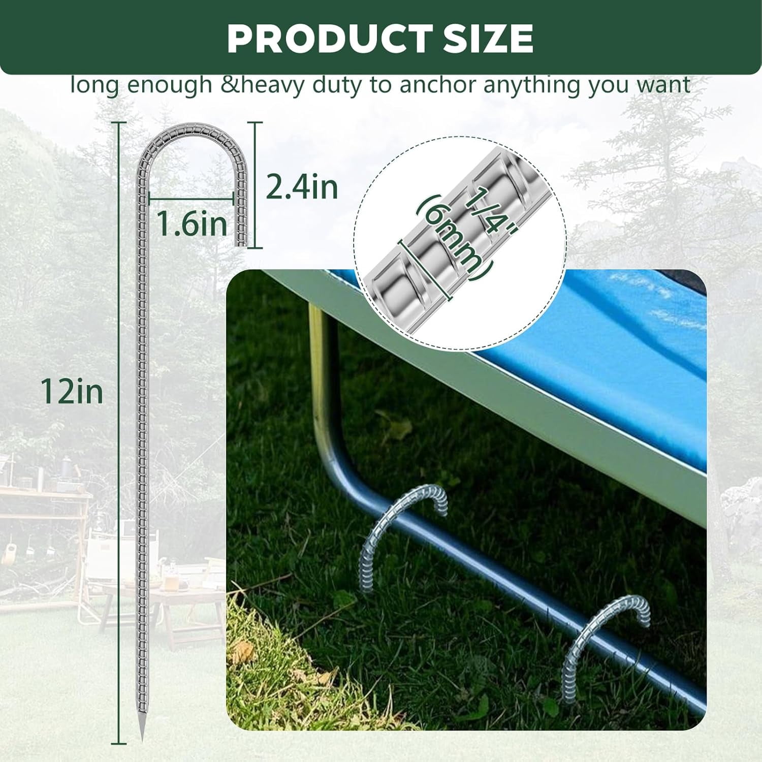30 Pieces 12 Inch Long Heavy Duty J Hooks for Fencing, Garden Stakes, Anti-Rust Silver