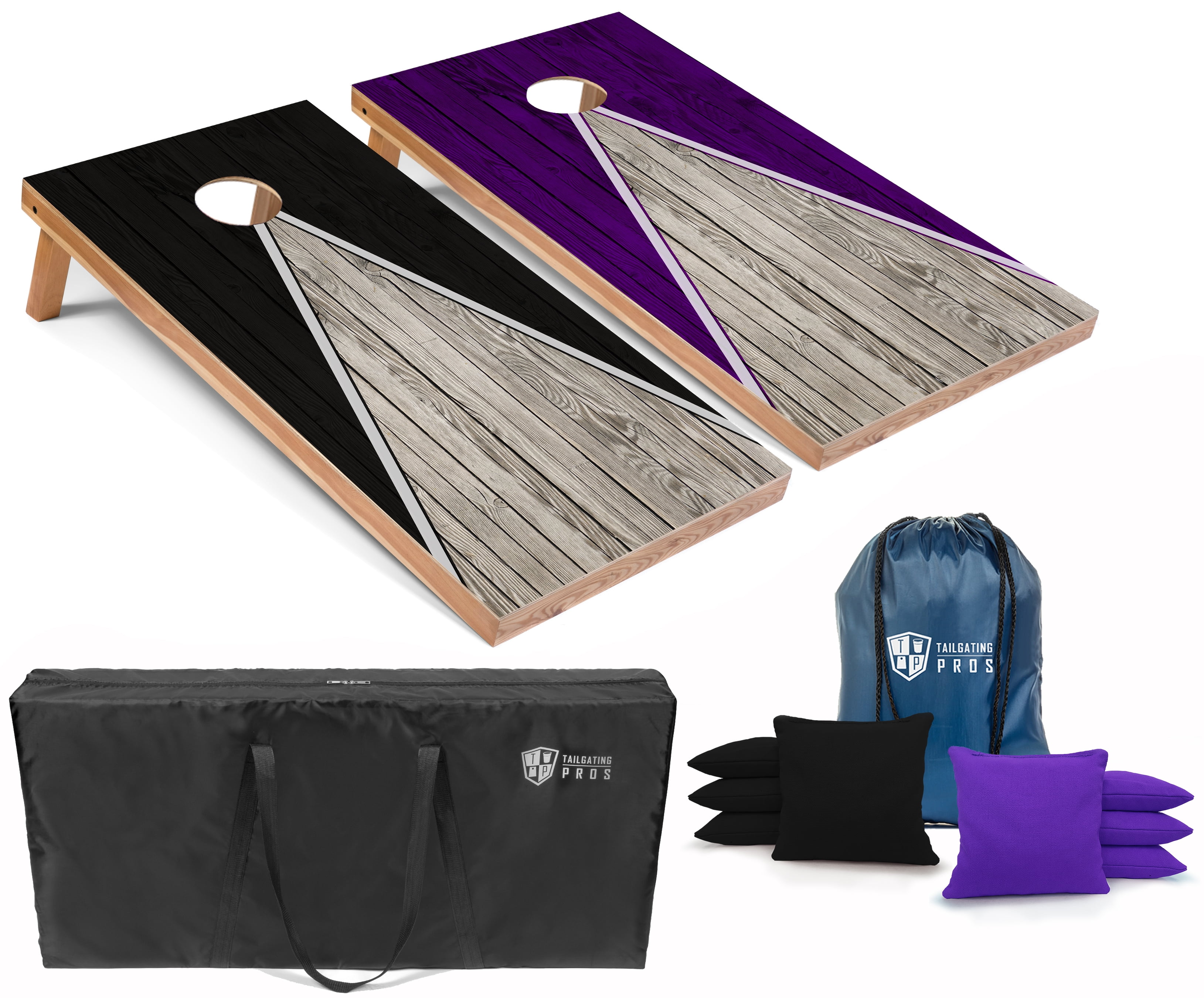 Tailgating Pros Pyramid Cornhole Board Set w/ Bean Bags and Carrying