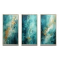 thumbnail image 2 of Designart "Turquoise Calm IV" Abstract Landscape Framed Wall Art Set Of 3 - Teal Landscapes Frame Canvas Set For Living Room Decor, 2 of 6