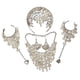 thumbnail image 3 of Conjunto de 4 joyas nupciales con horquillas, collar, pendientes y pulseras, elegante conjunto de aleación para el vientre. Pendientes de gancho, 3 of 7