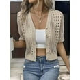 thumbnail image 2 of Women'S Comfy Knit Sweater Cardigan Casual Hollow-Out Short Sleeve Cardigan for Wear  XL, 2 of 6