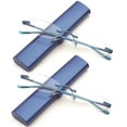 thumbnail image 3 of Newbee Fashion-Portable Compact Reading Glasses in Aluminum Case Metal Rectangle Rimless Reading Glasses Super Lightweight Reader Slim Design Comfort Fit 2 Pack Blue 2.00, 3 of 3