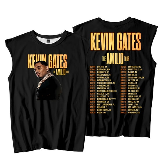 Kevin Gates The Amilio Tour 2025 Tank Tops Unisex Sleeveless Vest Women Men Outdoor Streetwear Tops