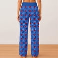 thumbnail image 4 of Women's Pajama Pants Sleepwear, Casual Drawstring Elastic Waist Pants, Comfy Straight Yoga Loose Trousers with Love Print,Blue,XL, 4 of 7