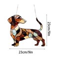 thumbnail image 1 of Liquidación de Zmeidao: Atrapasol acrílico de perro salchicha teñido, divertido adorno de vitral para ventana, atrapasol para ventana, regalo de perro salchicha para mujer, decoración de jardín con, 1 of 3