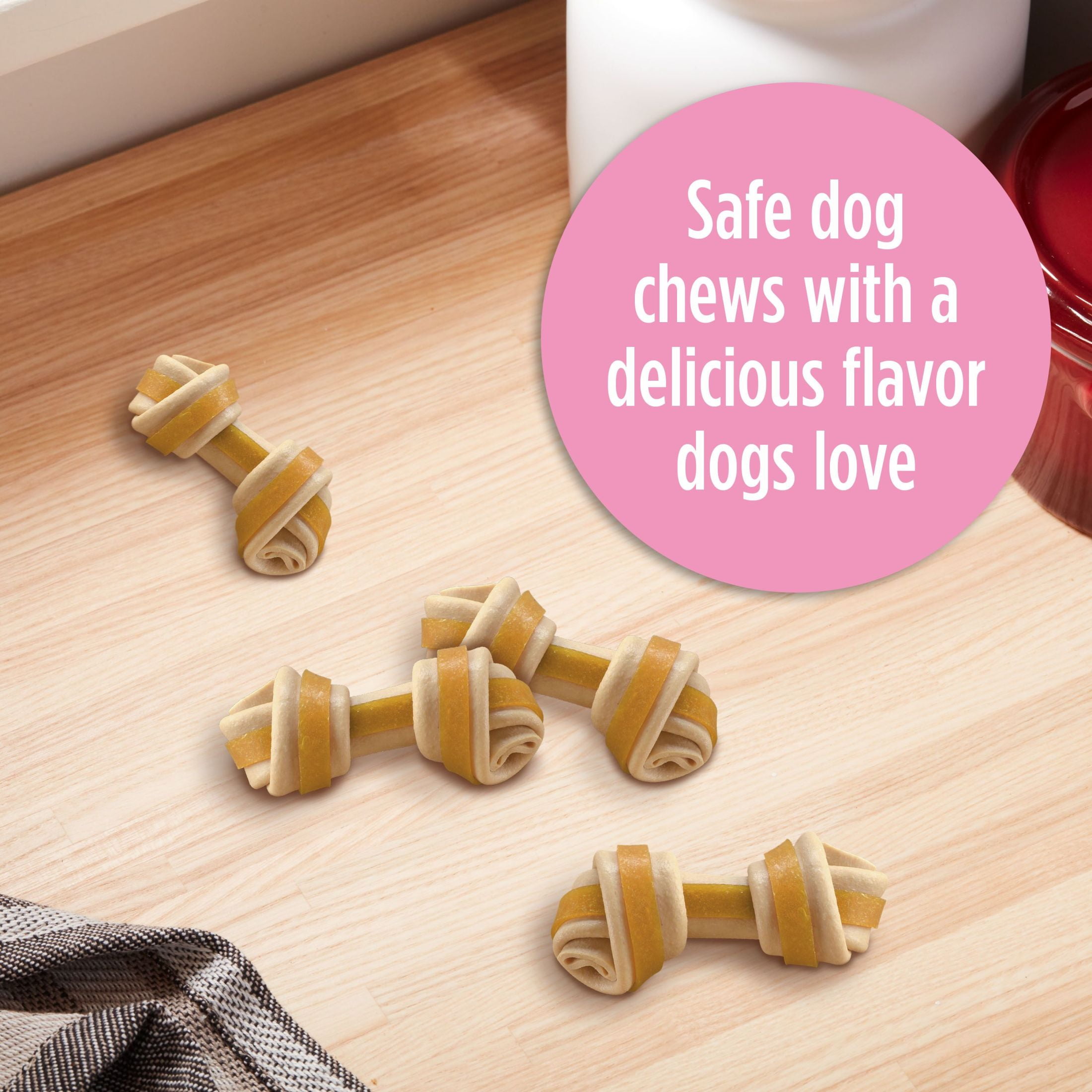 Milk Bone GnawBones Rawhide Free Dog Chews With Real Chicken, Long Lasting Mini Dog Treats, Bag of 30