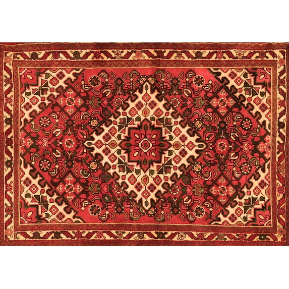 Ahgly Company Indoor Rectangle Persian Orange Traditional Area Rugs, 8' x 10'