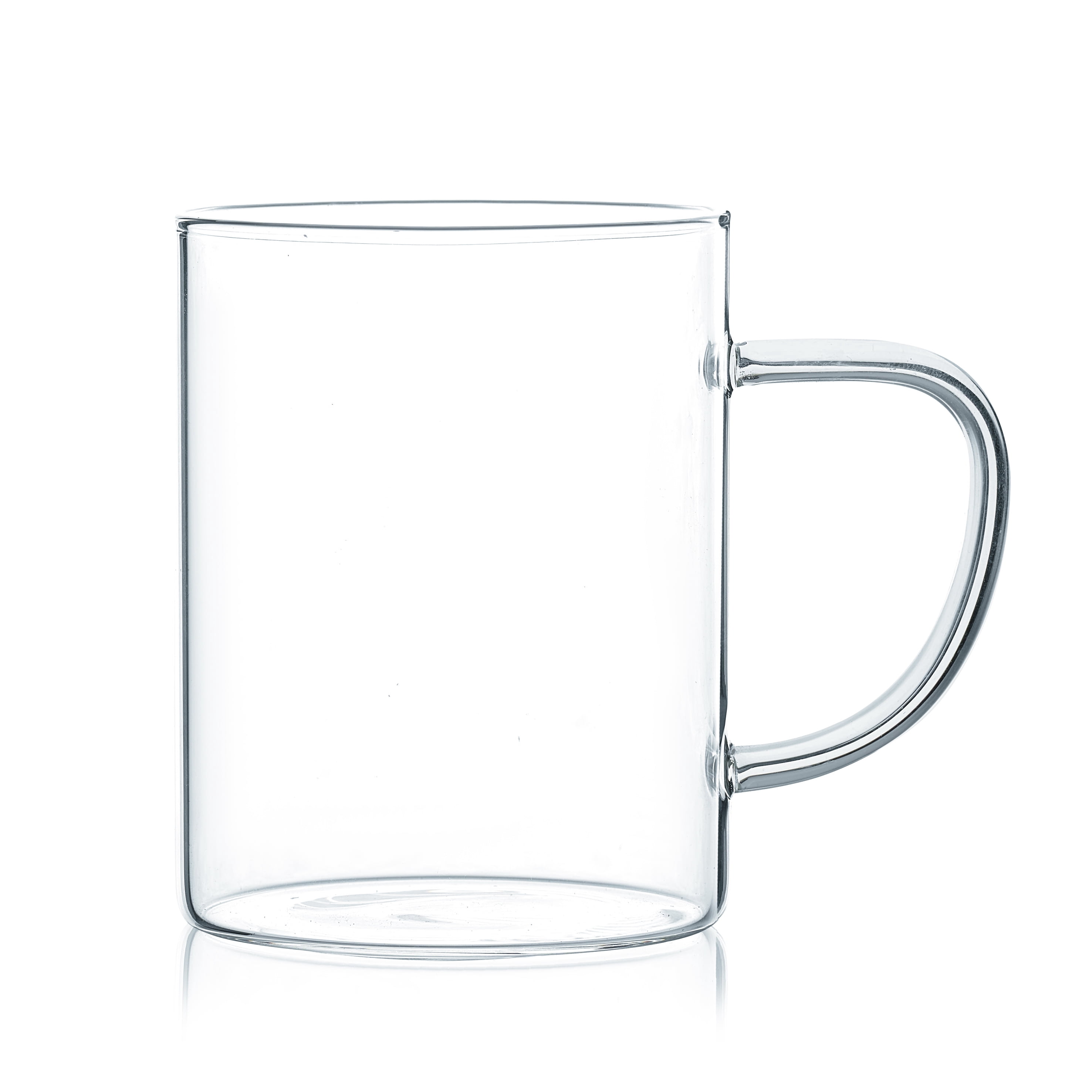 JavaFly Glass Mug, Set of Clear Cups for Cold and Hot Drinks, 10.5 oz.