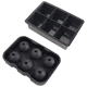 thumbnail image 1 of Molde de cubitos de hielo cuadrados esféricos, 2 uds., 6 cubitos de hielo negros + bola de hielo negra de 6 agujeros, con cubierta Adepaton CPB-US-CJZ81-1, 1 of 5