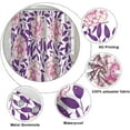thumbnail image 5 of Purple Floral Shower Curtain Chic Flowers Botanical Pastoral Printed Shower Curtains for Modern Aesthetic Bathroom Bathtubs Decor Washable Durable Polyester Fabric 72x72 Inch with Hooks, 5 of 6