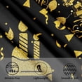 thumbnail image 6 of Happy Birthday Round Tablecloth 60 Inch Black Gold Birthday Cake Flags Ribbon Balloons Gifts Decorative Table Cloth Polyester Table Cover for Birthday Party Kitchen Dining Room Outdoor Home Decor, 6 of 6