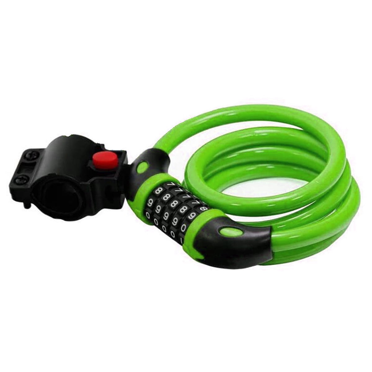 KAWELL Bike Lock Bicycle Chain Lock,with 5-Digit Resettable Number and Mounting Bracket,Combination Coiling Cable Lock Best for Bicycle Outdoors - 4 Feet x 1/2 Inch
