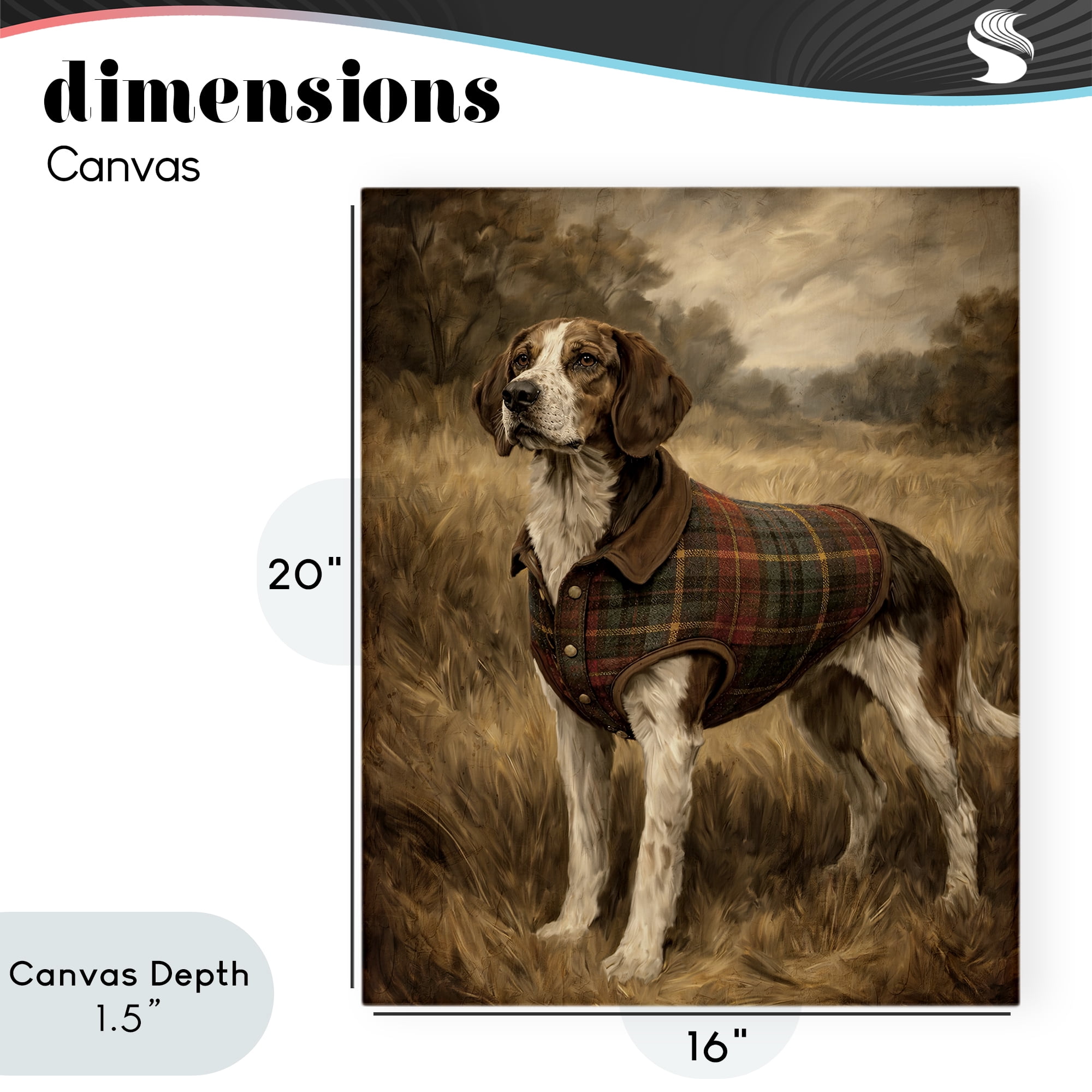 Stupell Industries Hunting Days Plaid Jacket Hound Canvas Wall Art, design by Kim Allen