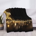 thumbnail image 3 of Disketp Gold Glittering Stars Flannel Blankets - Thick and Warm Blanket for Winter, Soft Fuzzy Plush King Blanket for All Seasons-80"x60", 3 of 6