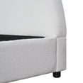 thumbnail image 6 of Christopher Knight Home King Size Bed Frame with Round Curved Headboard, Elegant Design, White Boucle Upholstery, 6 of 12