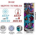 thumbnail image 2 of Funny Gifts Skull 20 oz Skinny Tumbler Stainless Steel Slim Insulated Tumblers Straight Tumbler Cups Coffee Mug Thermal Travel Cup with Lid, Birthday Witchy Gifts for Women, Sarcastic Tarot Cards, 2 of 7
