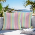 thumbnail image 5 of Colorful Striped Outdoor Pillow Covers Set of 2 Yellow Stripe Vintage Linen Texture Waterproof Throw Pillow Case Decorative Square Cushion Cover for Patio Couch Garden Balcony, 20"x20", 5 of 9