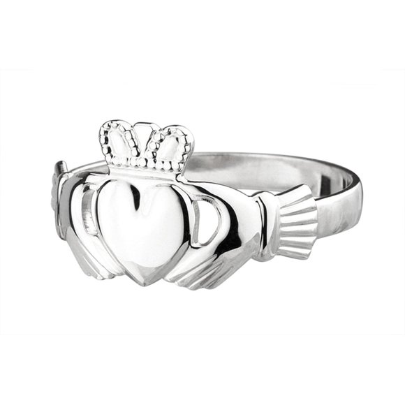 Biddy Murphy, Women's Irish Claddagh Ring, Real 925 Sterling Silver Band, Made in Ireland, Size 7