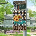 thumbnail image 6 of Summer Sunflowers Truck Garden Flag 12.5x18 Double Sided, Rustic Buffalo Plaid Floral Small Yard Flags for Outside, Burlap Seasonal Holiday Welcome Flag for Farmhouse Outdoor Decoration, 6 of 6