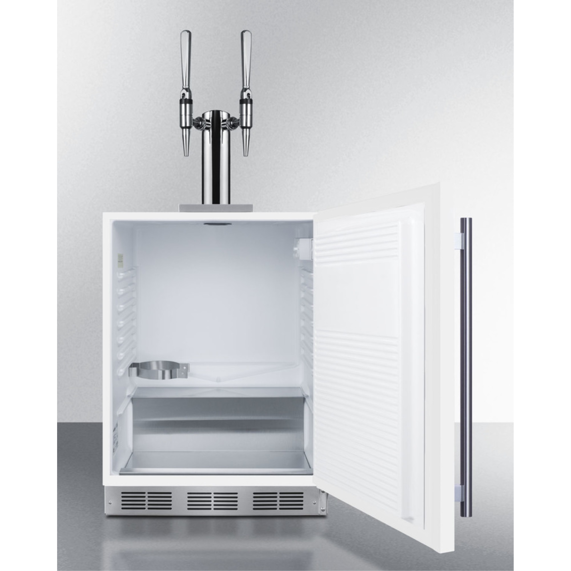 Summit 24-Inch ADA Compliant Outdoor Rated Double Tap Nitro-Infused Coffee Dispenser / Kegerator - SBC58WHBIADANCFTWIN