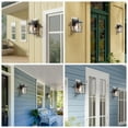 thumbnail image 4 of Aary Modern Black Farmhouse Indoor/Outdoor Lantern LED Patio Wall Lantern Wall Sconce Frosted Cylinder Glass - W6"*H10.8" *E6.8", 4 of 5