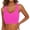 Hot Pink, variant on Women's Cotton U Neck Crop Top Sleeveless Shirt, Ribbed Slim Fit Breathable Daily Casual Basic Tank Vest