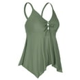 thumbnail image 2 of Mycoco Women's Front Tie Swim Top Cross Back Tankini Top Flowy Swimsuit Tops, 2 of 5