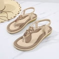 thumbnail image 3 of WILLBEST Sandalias De Playa Para Mujer, Sandalias De Playa Bohemias Con Banda Elástica Informales Con Cuentas Y Cordón Para Mujer, 3 of 8