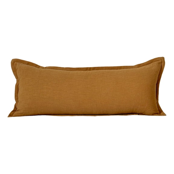 Long Body Support Pillow, Side Sleeping Leg Pillow, Segmented Filling Prevents Shifting, Soft Breathable Removable Cover, Multi Purpose Bed Cushion for Back, Waist Relief, Brown