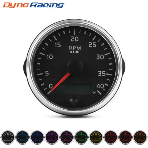 For 12V/24V 85mm 0-40RPM Tachometer Gauge Tacho Meter With Digital LCD Hourmeter