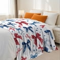 thumbnail image 3 of Flannel Fleece Throw Blanket, Soft Large Throw Blanket, Lightweight Cozy Plush Throw Blanket Fit Sofa Bed, 40"x50", Bows, 3 of 7