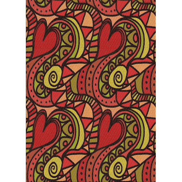 Ahgly Tapis Rectangulaire Lavable en Machine Intérieur Transitionnel Rouge Foncé, 4 Pieds x 6 Pieds