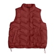 thumbnail image 6 of Women's Sleeveless Vest Jacket, Solid Color Cotton Zip Front Top, Casual Short Length Tank Style Outerwear, Lightweight Layering Piece, Comfortable Vest with Pocket Red XXL, 6 of 6