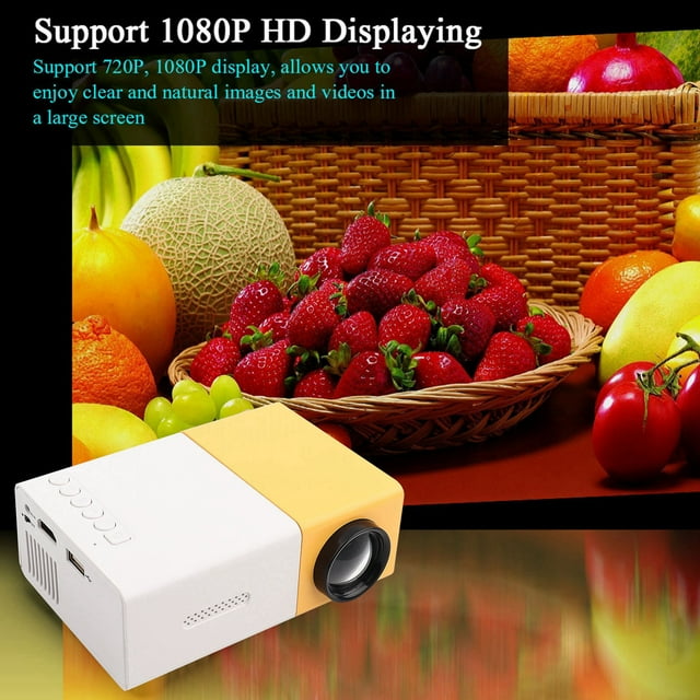 Mini Projector with 1080P Display, High Brightness, Multiple Input Interface for Home Theater, Outdoor Entertainment, and Travel