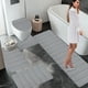 thumbnail image 1 of Juego de alfombras de baño de 5 piezas | Alfombra de baño de vellón de terciopelo antideslizante grande, absorbente de agua, espuma suave, lavable, gruesa, gris oscuro, moderna, 15.7x47.2in,, 1 of 8