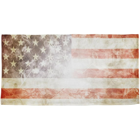 4th of July American Flag Star Spangled Banner All Over Beach Towel