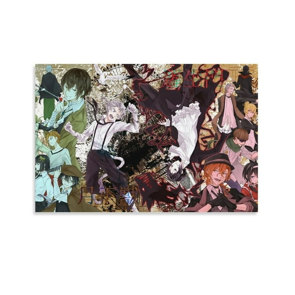 Japan Mystery Supernatural Anime Bungo Stray Dogs Role Poster Posters Wall Art Painting Canvas Gift Living Room Prints Bedroom Decor Poster Artworks 12x18inch(30x45cm)