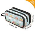 thumbnail image 4 of FORMRS Pencil Case with 3 Compartments Zipper Pouch, Elementary School Level and up, Red Trains Pattern, 4 of 8