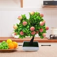 thumbnail image 6 of Sunjoy Tech Potted Artificial Peach Fruit Tree, Desktop Decor Artificial Fruit Tree Bonsai, Decorative Fake Plant for Office Home Decoration Photograph Props Peach, 6 of 8