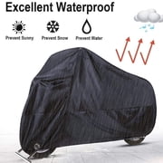 UHIAGREE Motorcycle Covers,96.5'' Ultimate Bike Covers Waterproof Outdoor with Lock-Holes,XXL,Black