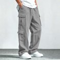 thumbnail image 2 of Falkdiz Fashion Pants for Boys Outdoor Straight Leg Pockets Winter Relaxed fit Stylish Pantalones Solid Color Boys Trousers, Gray, Size: 5-6 Years, 2 of 9