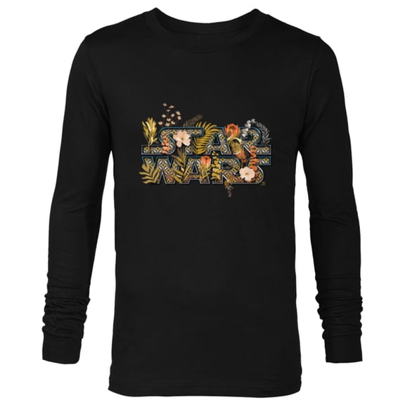 Star Wars Movie Logo Floral Garden Reimagined - Long Sleeve T-Shirt for Men - Customized-Black