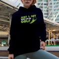 thumbnail image 2 of Just a Boy Who Loves Golf with a Ball, Young Golf Player, Golfing or Golfer Themed Merch Gift, Navy Blue Hooded Sweatshirt or Hoodie, X-Large, 2 of 5