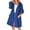 Blue, variant on Women's Hooded Trench Coat, Long Raincoat with PU Material, Lightweight Windbreaker Jacket with Belt for Spring Fall Seasons