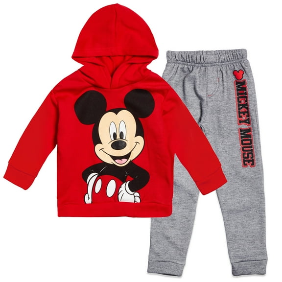 Disney Mickey Mouse Infant Baby Boys Fleece Pullover Hoodie and Pants Outfit Set Infant to Big Kid