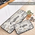 thumbnail image 3 of Kitchen Rugs Set 2 Piece Coffee Cups Beans Non Slip Bathroom Floor Mats Anti-Fatigue Washable Carpet Doormat - 27"x19"+47"x19", 3 of 6
